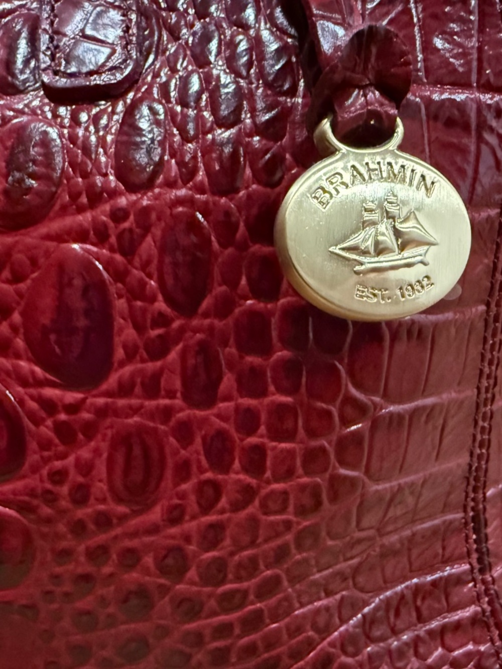 BRAHMIN Mini Arno Tote in Deep Red - Picture 7 of 12
